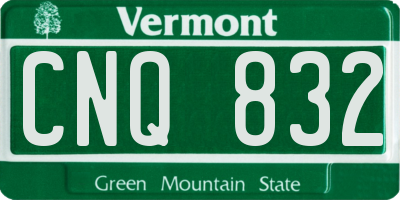 VT license plate CNQ832