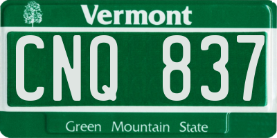 VT license plate CNQ837