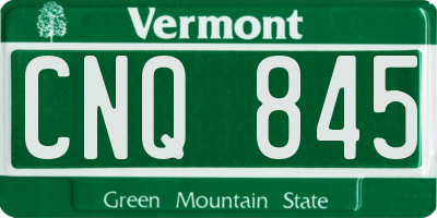 VT license plate CNQ845