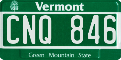 VT license plate CNQ846