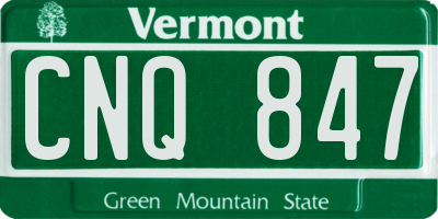 VT license plate CNQ847