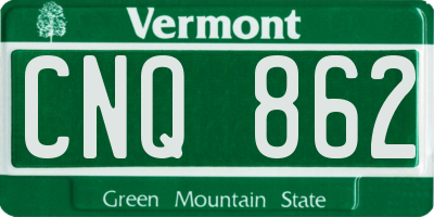VT license plate CNQ862