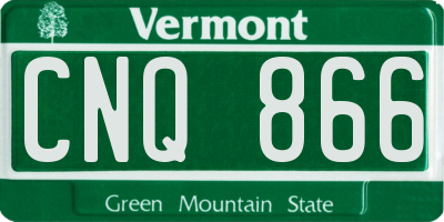 VT license plate CNQ866