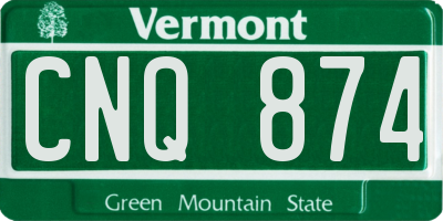 VT license plate CNQ874