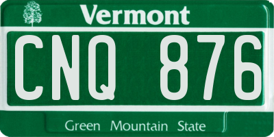 VT license plate CNQ876