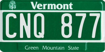 VT license plate CNQ877