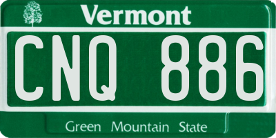 VT license plate CNQ886