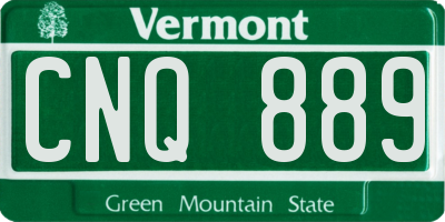 VT license plate CNQ889