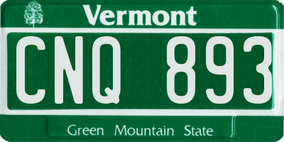 VT license plate CNQ893