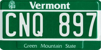 VT license plate CNQ897