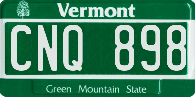 VT license plate CNQ898