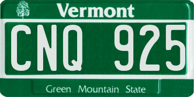 VT license plate CNQ925