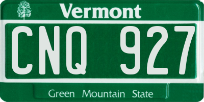 VT license plate CNQ927