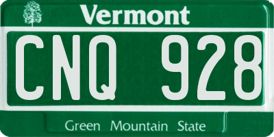 VT license plate CNQ928