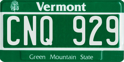 VT license plate CNQ929