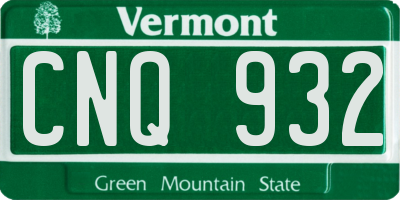 VT license plate CNQ932