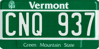 VT license plate CNQ937
