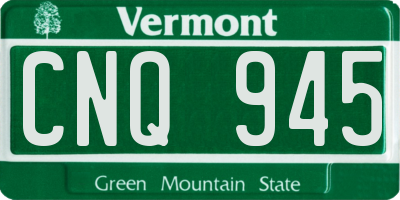 VT license plate CNQ945