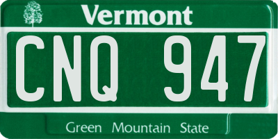 VT license plate CNQ947