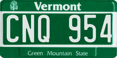 VT license plate CNQ954