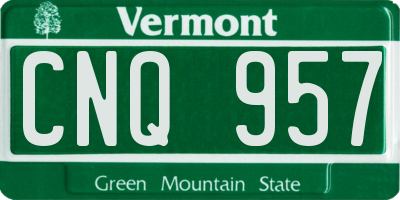 VT license plate CNQ957