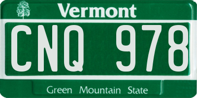 VT license plate CNQ978