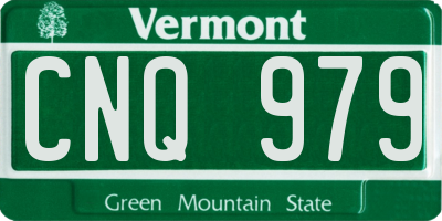 VT license plate CNQ979