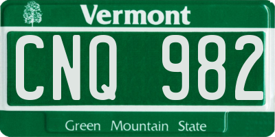 VT license plate CNQ982