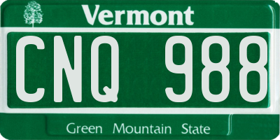 VT license plate CNQ988