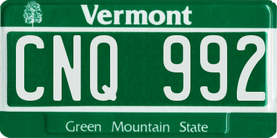 VT license plate CNQ992