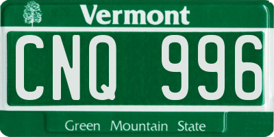 VT license plate CNQ996