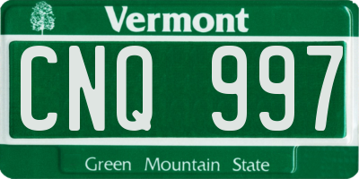 VT license plate CNQ997