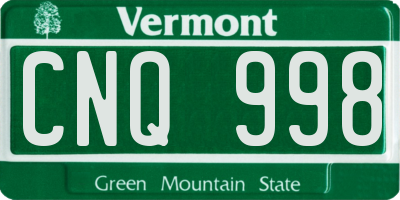 VT license plate CNQ998