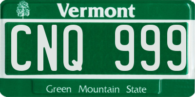 VT license plate CNQ999