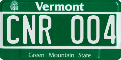 VT license plate CNR004