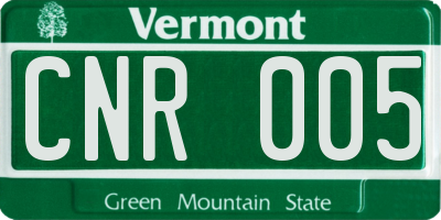 VT license plate CNR005