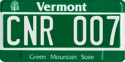 VT license plate CNR007