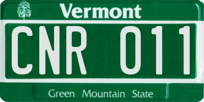 VT license plate CNR011