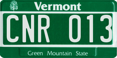 VT license plate CNR013