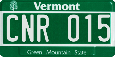 VT license plate CNR015