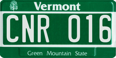 VT license plate CNR016