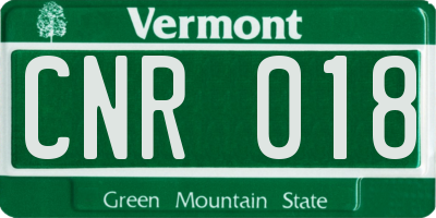 VT license plate CNR018