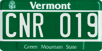 VT license plate CNR019
