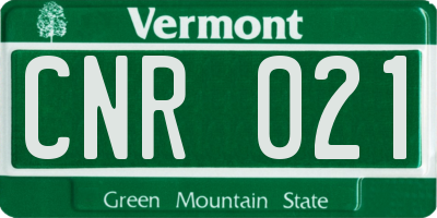 VT license plate CNR021