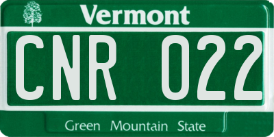 VT license plate CNR022
