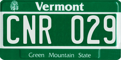 VT license plate CNR029
