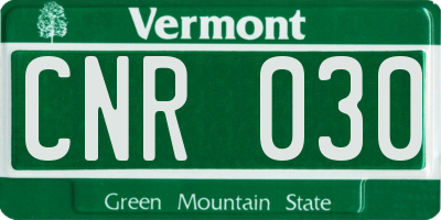 VT license plate CNR030