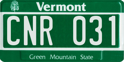 VT license plate CNR031