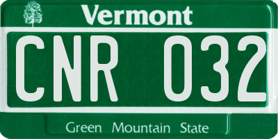 VT license plate CNR032