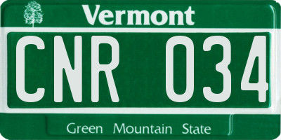 VT license plate CNR034